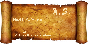 Madl Sára névjegykártya